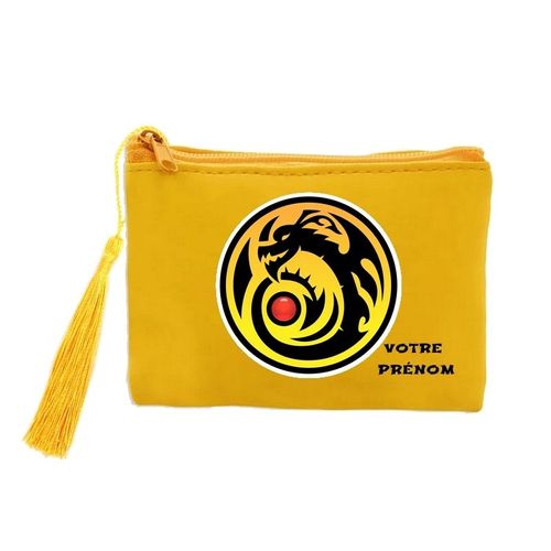 Porte monnaie et cles jaune dragon ball personnalisable
