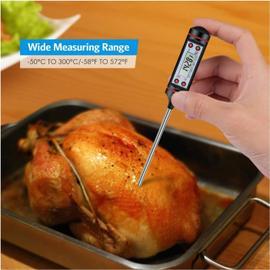 Thermomètre de cuisson longue Sonde de température Thermomètre de cuisine  numérique Lecture instantanée 5 secondes Lcd Grand écran Viande