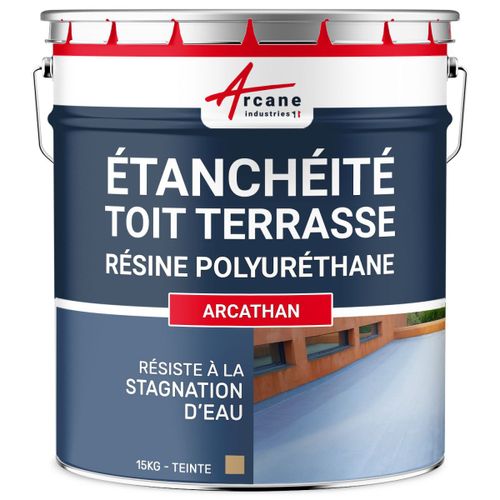 Étanchéité toit terrasse, toit plat Arcathan : Résine étanchéité Beige - RAL 1001 15 kg