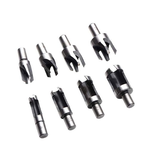 Lot de 8 forets à bois à tige ronde en acier au carbone avec griffe et forets coniques pour le travail du bois 6 mm 10 mm 13 mm 16 mm