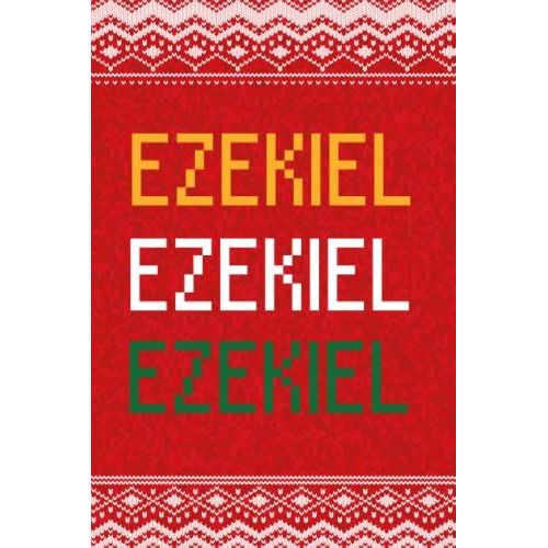 Ezekiel: Personalized Writing Journal For Men Christmas Themed, Multi Colored (Custom Name Journal, Blank Journal, Write In Notebook, Knitted Pattern) Of Size 6x9 100 Pages For Ezekiel
