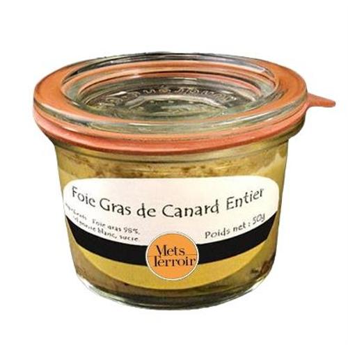 Foie Gras De Canard Entier | Gastronomie Française | Production Artisanale | Bocal De 50 Grammes