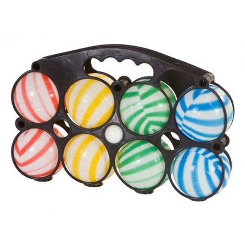 Jeu 8 Boules De Petanque Plastique Colore, Multicolore 70 Mm Avec Panier - Loisir Plein Air, Jardin - Set Jouet Enfant Et Carte Tigre