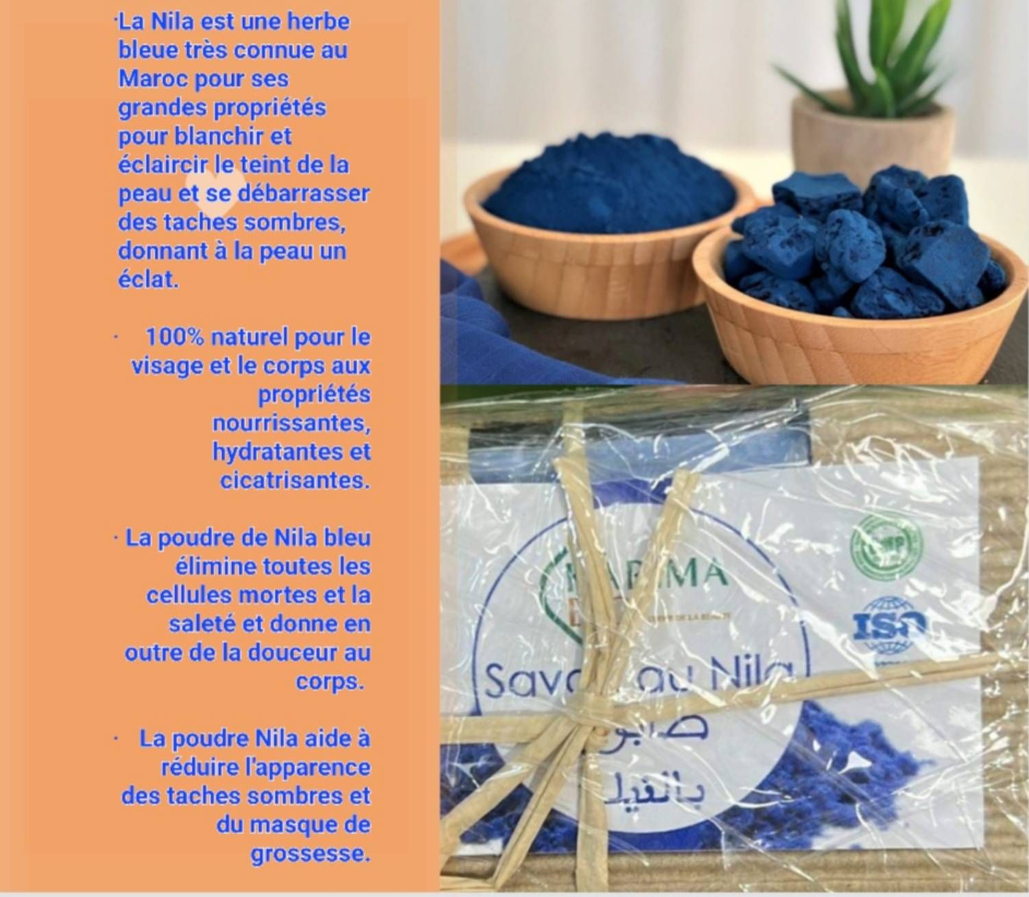 Recette: Masque beauté du visage à la poudre de Nila bleu – bioriental