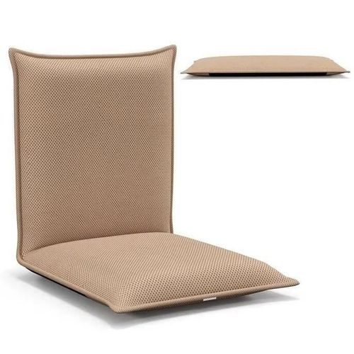 Costway Chaise De Sol Pliable, Tatami Inclinable En 6 Position, Idéal Pour Chambre, Salon, Bureau, 44x54,5x53,5cm (L X L X H), Beige