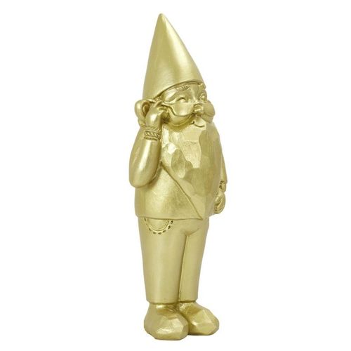 Paris Prix - Statuette Design "nain De Jardin Star" 33cm Or