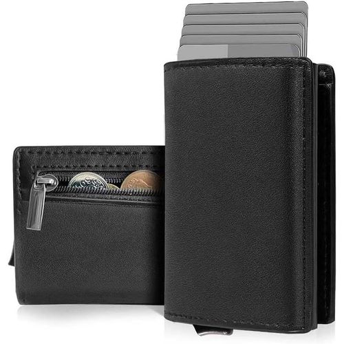 Portefeuilles Homme,Portefeuille,Porte-Monnaie Noir,Porte-Monnaie RFID,Paquet de Cartes,Porte-Monnaie pour Hommes et Femmes avec Poche Monnaie