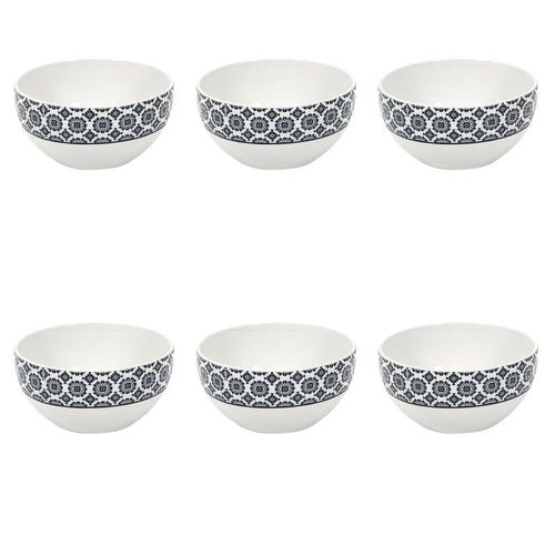 Lot De 6 Bols Imprimé "Cottage" 60cl Bleu