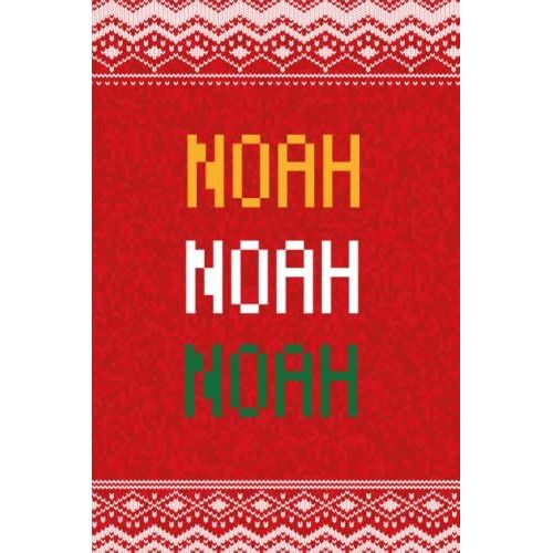 Noah: Personalized Writing Journal For Men Christmas Themed, Multi Colored (Custom Name Journal, Blank Journal, Write In Notebook, Knitted Pattern) Of Size 6x9 100 Pages For Noah