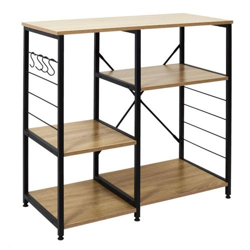 Meuble De Rangement "Stan" 90cm Naturel & Noir