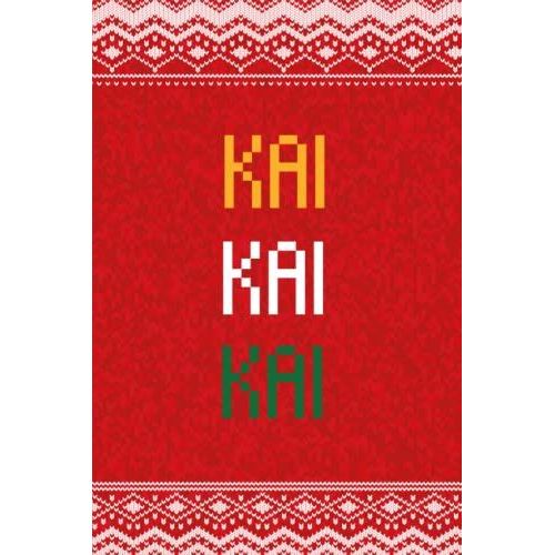 Kai: Personalized Writing Journal For Men Christmas Themed, Multi Colored (Custom Name Journal, Blank Journal, Write In Notebook, Knitted Pattern) Of Size 6x9 100 Pages For Kai