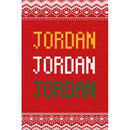 Jordan: Personalized Writing Journal For Men Christmas Themed, Multi Colored (Custom Name Journal, Blank Journal, Write In Notebook, Knitted Pattern) Of Size 6x9 100 Pages For Jordan
