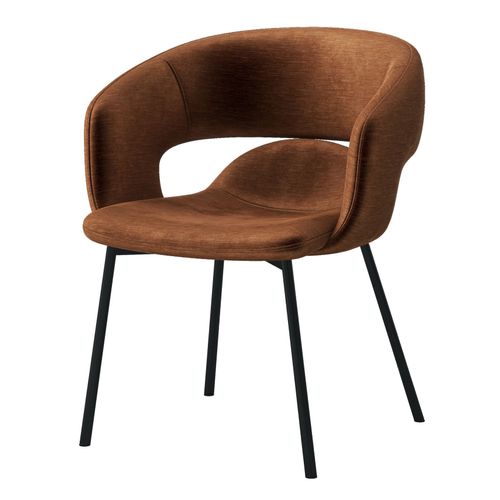 Travis-Fauteui De Table En Tissu Retro Terracota Et Métal Noir