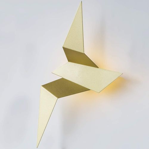 Applique Murale Moderne À Led En Forme D'oiseau Volant Pour Chambre À Coucher Salon 12,8 Inches Or