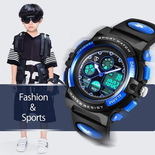 Montres Enfants, Garçons Adolescents Numérique Extérieur Sport Montre Multifonction Étanche Numérique Électronique Montre Numérique Avec Led Lumière Alarme Et Calendrier Date Pour Enfants
