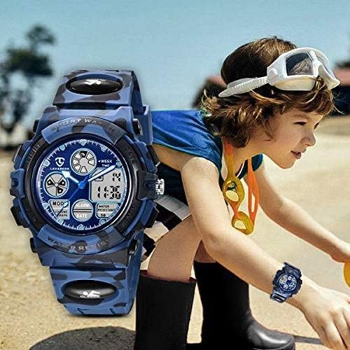 Montre Enfant Garçon Fille Adolescents Numérique Extérieur Sport Montre Multifonction Étanche Électronique Montre Numérique Avec Led Lumière Alarme Et Calendrier Date Pour Enfants