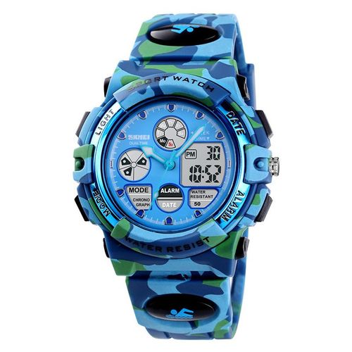 Montre Enfant Garçon Fille Digital-Analogique, Sports De Plein Air Numériques Imperméables, 6 Ans À 12 Ans, Montre En Silicone Pour Enfants Avec Réveil/Chronomètre/Lumière Led