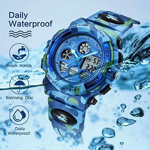 Montres Enfants, Garçons Adolescents Numérique Extérieur Sport Montre Multifonction Étanche Numérique Électronique Montre Numérique Avec Led Lumière Alarme Et Calendrier Date Pour Enfants