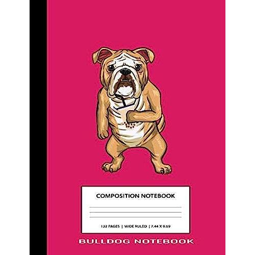 Bulldog Notebook: Pink English Bulldog Smootie Animal Cute Kawaii Anime Unique Simple Love Composition Notebook Glossy Finish Wide Ruled Line Paper ... ) School Writing Lined Notebook For Kids