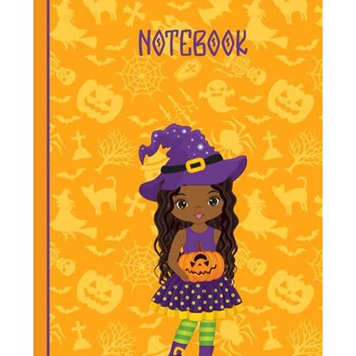 Notebook: Cute Pumpkin Themed Notebook/Journal For African American Girls |A Fall Or Halloween Gift Idea For Halloween Parties, Halloween Gift Bags ... For Young Beautiful Black Or Brown Girls