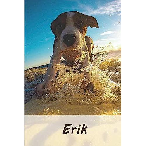 Erik: Tagebuch / Journal Personalisiertes Notizbuch Erik - Individuelles Namensbuch Mit Hunde Motiv | Din A5 100 Seiten | Liniert