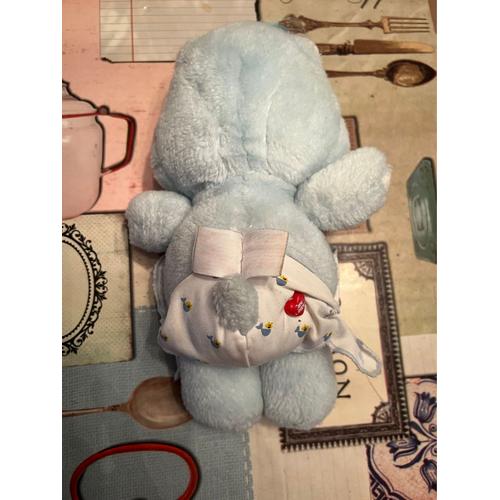 Peluche Peluche Ours Bisounours Bleu Avec Couche Ti Coquin Care Bears 26 cm  - happy.doudou