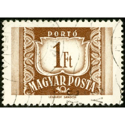 Timbre Oblitéré Magyar Posta, Porto, 1 Ft