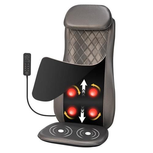 Costway Siège Massage Shiatsu Pour Cou Et Dos Avec Oreiller Amovible, Fauteuil Massant 3 Modes, Chaleur Et Fonction Minuterie, Noir