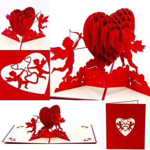 Nouveau modèle de la Saint Valentin pop up en 3D Carte de voeux