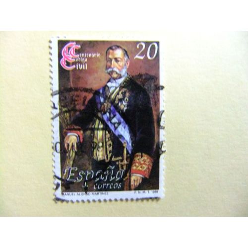 31 Espagne 1988 / Centenaire Du Code Civil - Manuel Alonso Ministre / Edifil 2968 Fu Yvert 2584 Fu