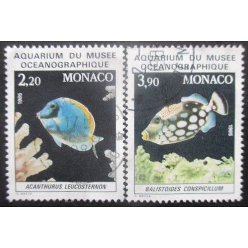 Monaco N°1484 Et 1486 Poissons Oblitérés