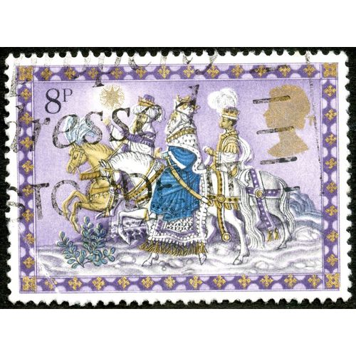 Timbre Oblitéré Angleterre, Trois Mages, 8 P