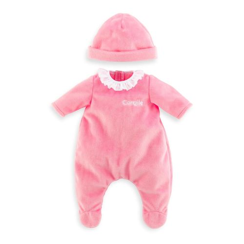 Mes Vêtements De Poupons Corolle Bb30 Pyjama Rose + Bonnet