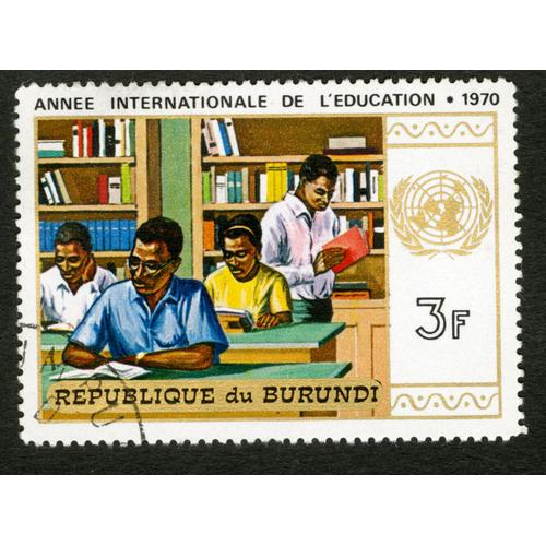 Timbre Oblitéré République Du Burundi, Année Internationale De L'éducation 1970, 3f
