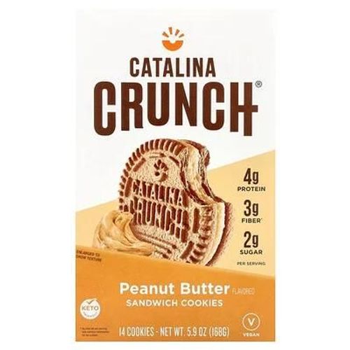 Catalina Crunch, Biscuits Sandwichs, Beurre De Cacahuètes, 14 Biscuits, 168 G