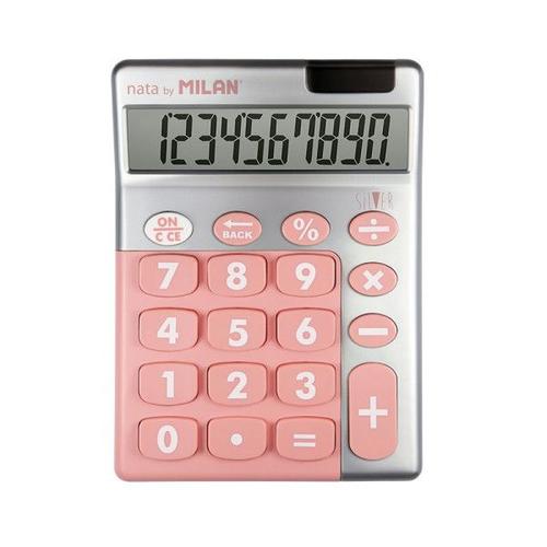 Calculatrice de bureau - 10 chiffres - Grand écran - Argent/Rose - Milan