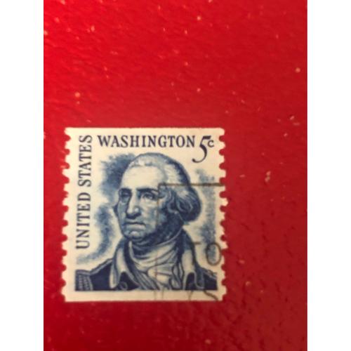 Timbre Usa Washington Bleu 5c De 1967