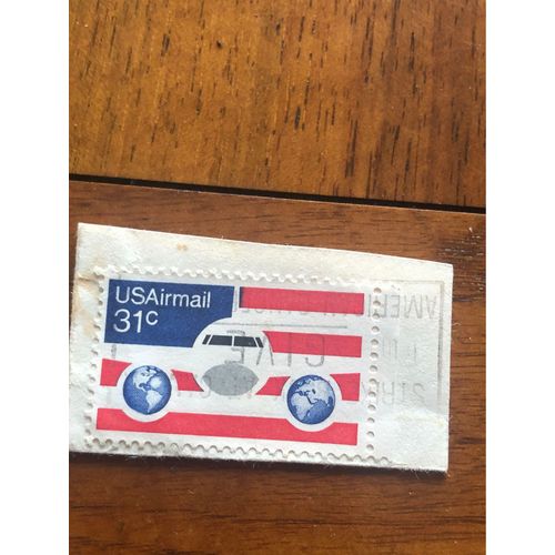 Timbre Ancien Poste Aérienne Usairmail 31 C Sur Coin Enveloppe 