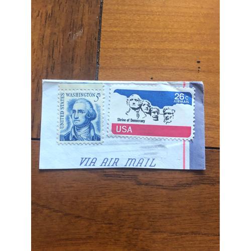 Timbres Poste Aérienne Usa 1961 Et 1967 Sur Coin Enveloppe