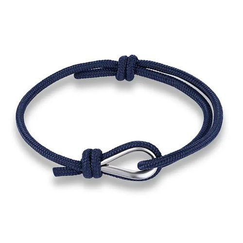 Zense - Bracelet Bleu Marine Pour Homme Avec Boucle Acier Zb0373