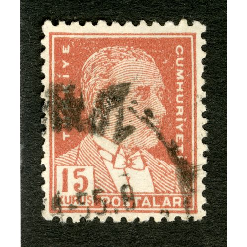 Timbre Oblitéré Turkiye Postalar, Cumhuriyeti, 15 Kurus
