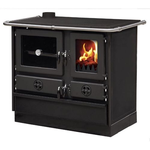 Cuisinière à bois MAGNUM en fonte | Sortie côté gauche - Noir
