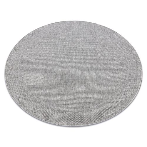Cercle 200 Cm Tapis Timo 5979 Cercle Sizal Extérieur Cadre Gris Clair