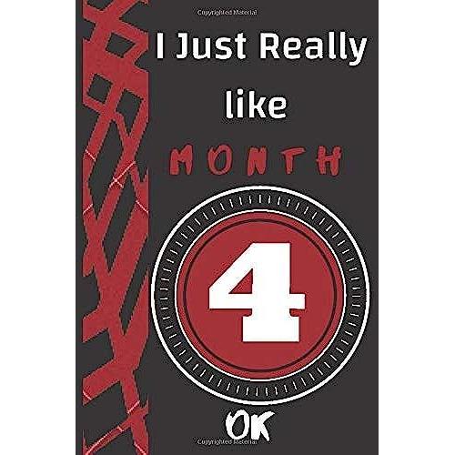 I Just Really Like Month 4 , Ok?: Writing Notebook/Journal: Month 4 Journal Cute Blank Lined Notebook Gift Idea For Lovers Time - 120 Pages: Gift