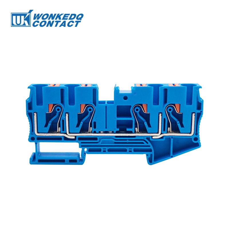 10 Pièces Pt6-Qu Push In Terminal Nuits 6mm ² Câble Électrique Allergique Pt 6-Qufreshdin Rail 4 Fils Connecteur De Câblage - Type Blue
