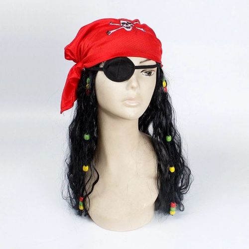 Costume d'Halloween Unisexe en PU 7.5 pour Adulte,Perruques de Rangée du Capitaine Jack Rotterdam,Chapeau,Accessoires de ixde Carnaval