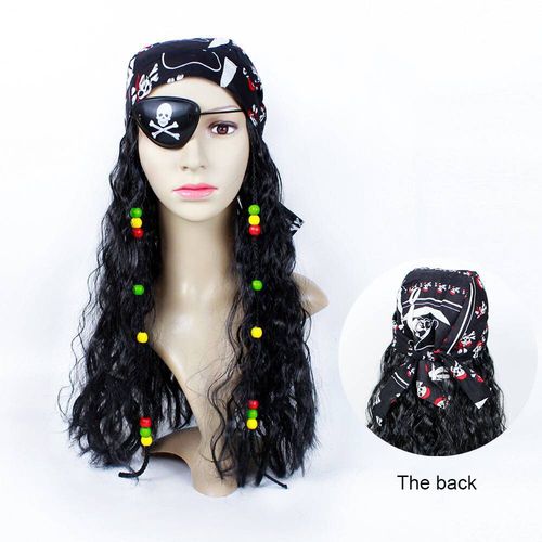 Costume d'Halloween Unisexe en PU 7.5 pour Adulte,Perruques de Rangée du Capitaine Jack Rotterdam,Chapeau,Accessoires de ixde Carnaval