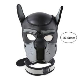 masque de chien en latex rembourré,chiot,cosplay,tête complète,plis en caoutchouc,jouer avec