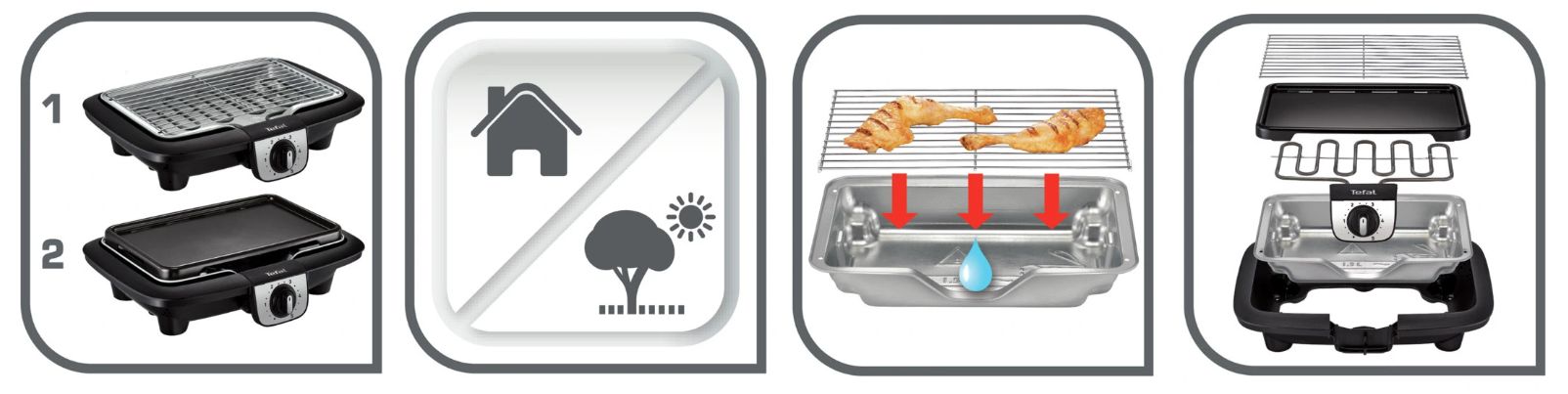 Tefal EasyGrill BG930812 - Grill barbecue/plancha -électrique - 735 cm ² - noir image 4 | Rakuten