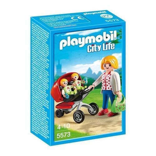 5573 Playmobil Maman Avec Jumeaux Et Landau